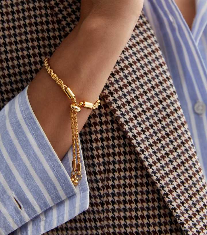 18ct Gold Plated Twist Toggle Bracelet