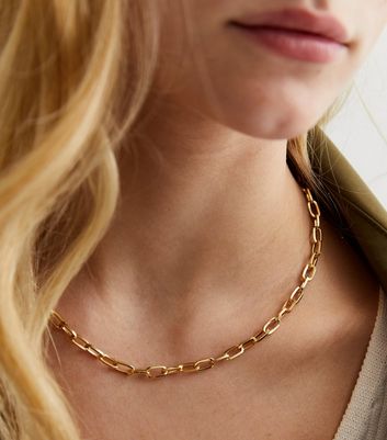 New look gold necklace discount