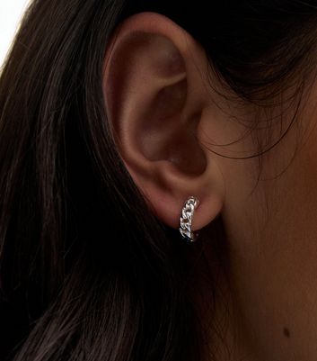 Silver huggie hoop earrings hotsell
