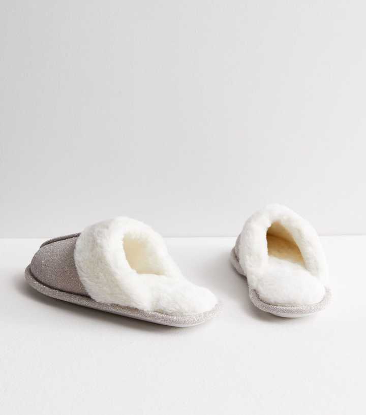 grey glitter ugg slippers