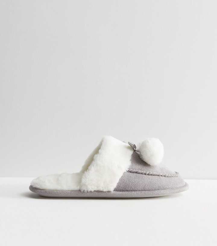 New Look Faux Fur Slip on Mule Slippers