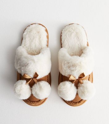 New look fluffy discount slippers