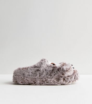 Fluffy store mule slippers