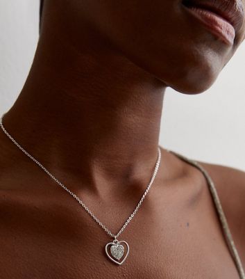 Silver Twisted Heart Pendant necklace