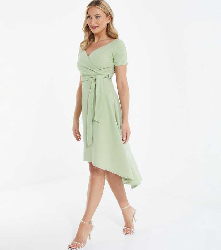 green emerald velvet dress Draped Silk Chiffon Corset Midi Dress 42 (FR) / Mint main image 0