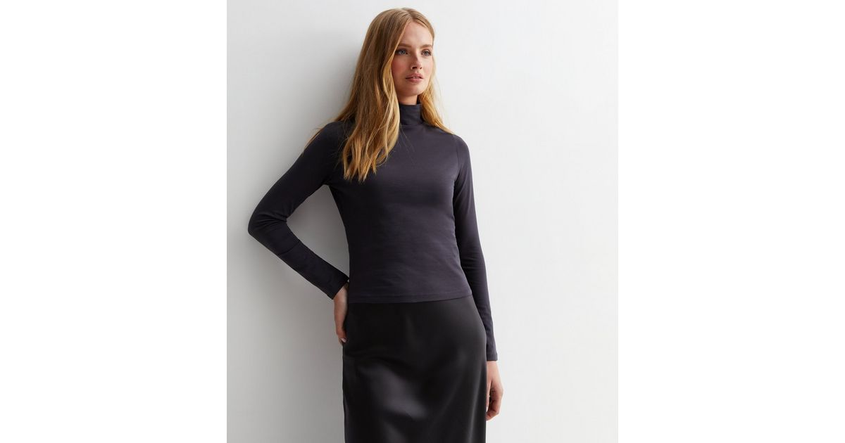 Grey lapel neck top main image 1