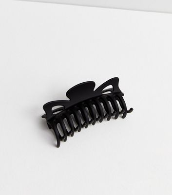 Black Matte Extra Large Hair Claw Clip New Look