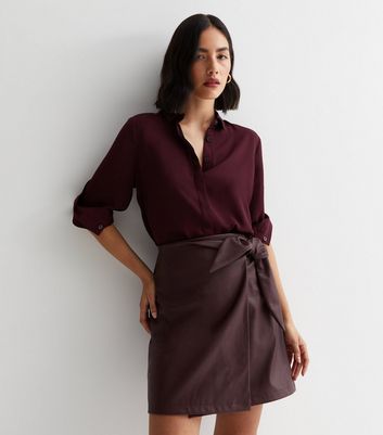 Burgundy shirt cheap womens outfit