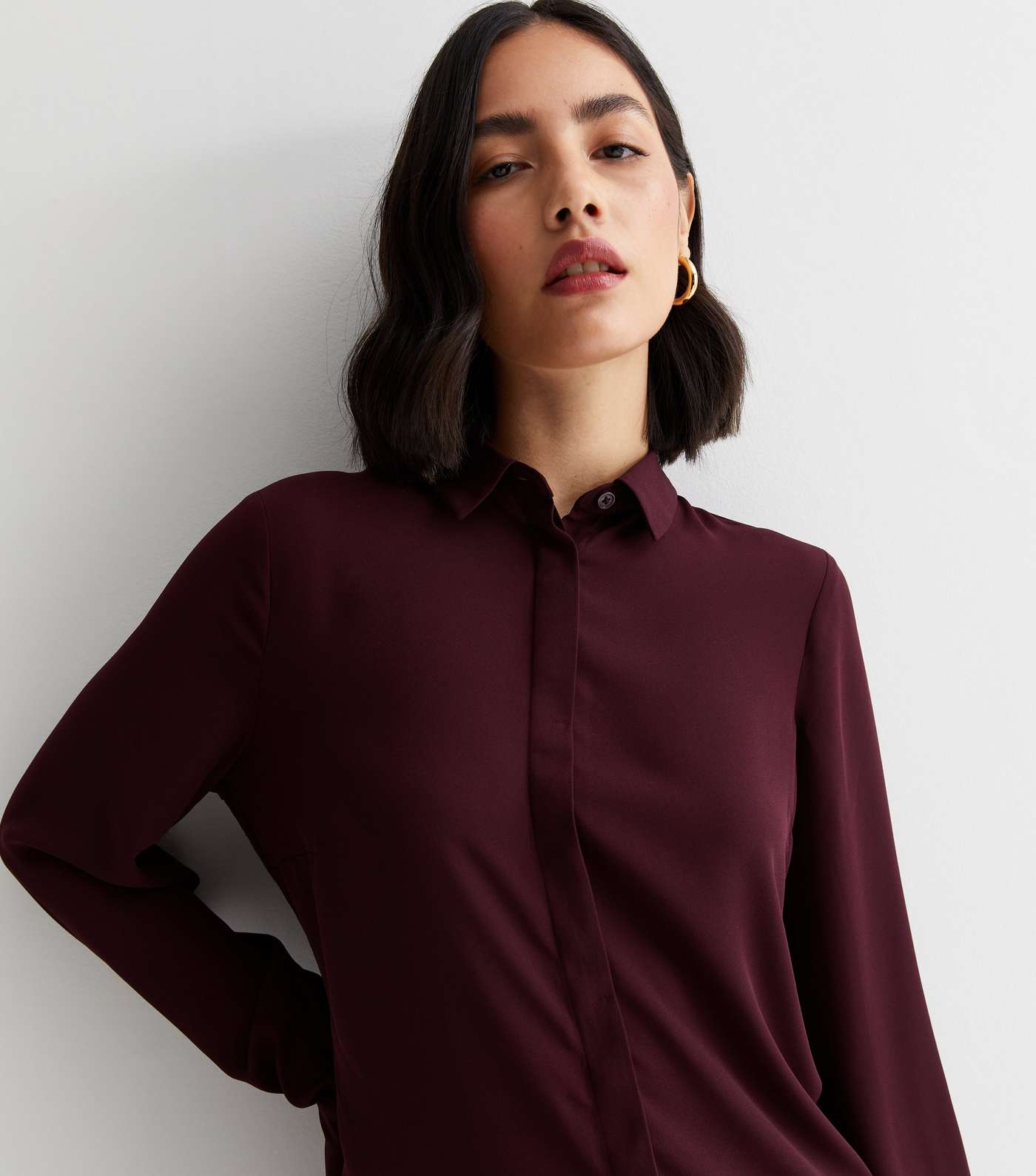 Burgundy Long Sleeve Shirt Image 2