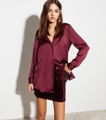 Maroon sales satin top