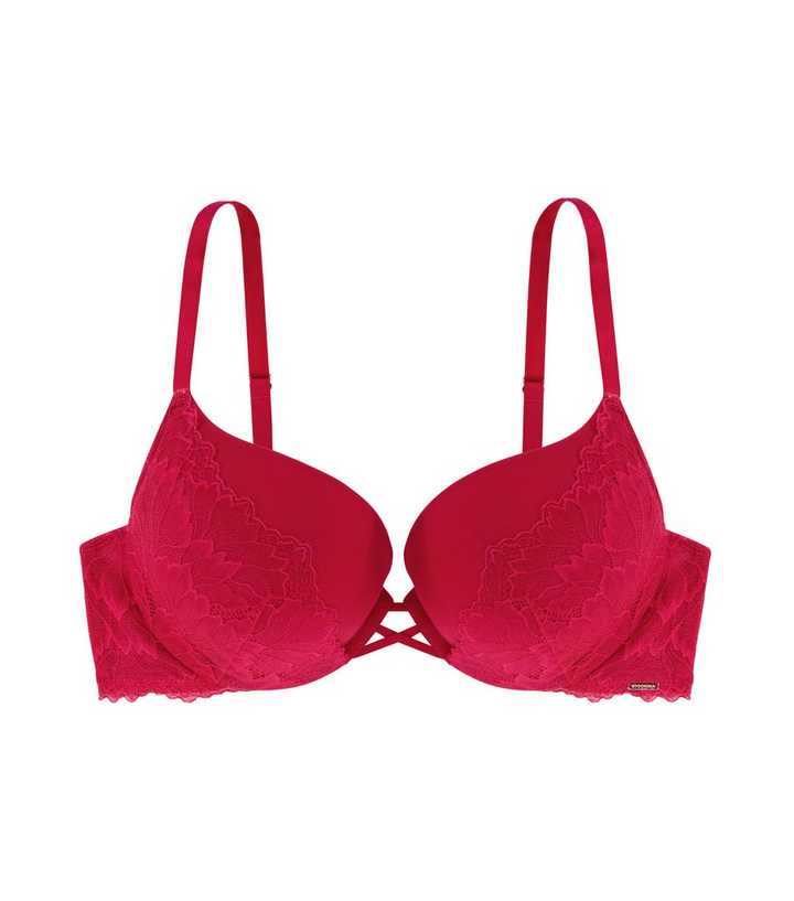 Dorina Red Lace Plunge Bra