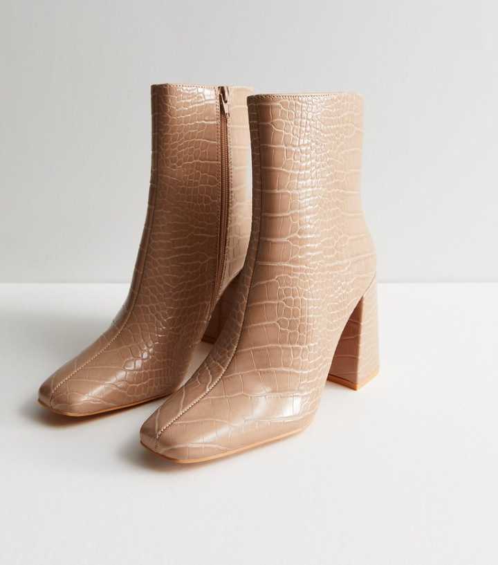 pale pink ankle boots