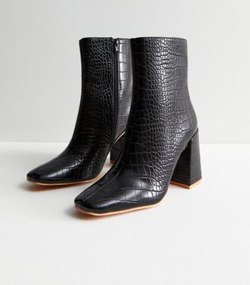 Pointed croc online boots