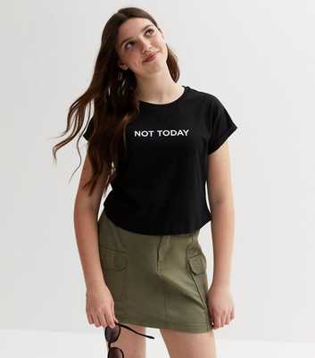 Girls Black Logo Not Today T-Shirt