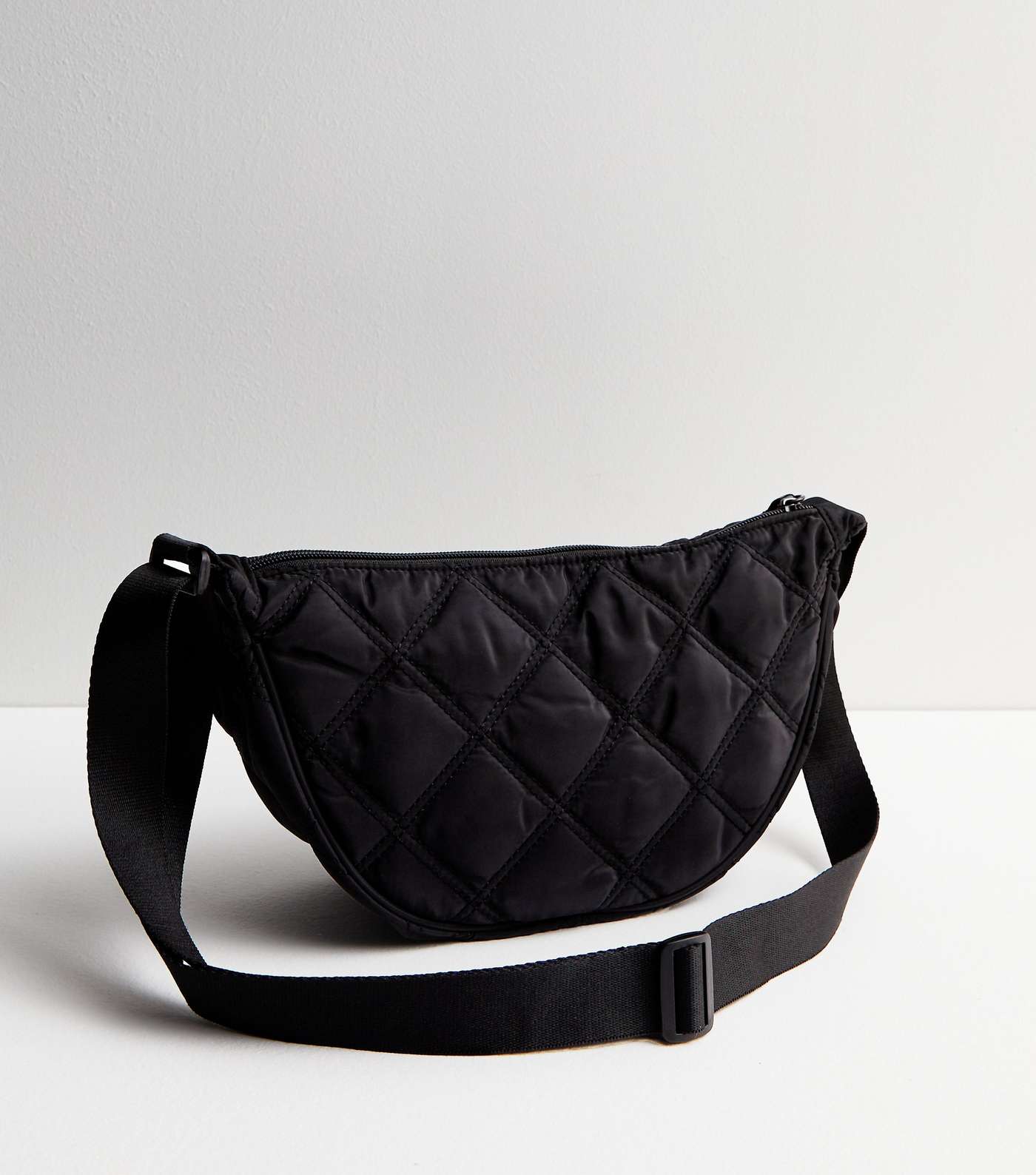 Black Quilted Cross Body Bag Image 3