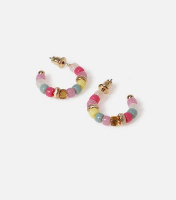 Multicolor Beaded Hoop Earrings - Wearmerave