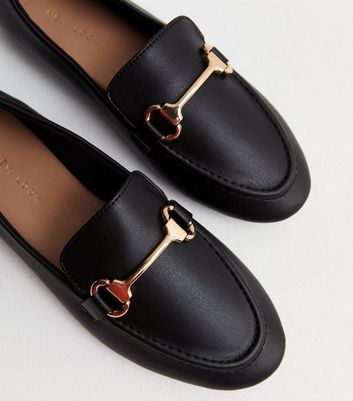 Black Leather-Look Snaffle Loafer New Look