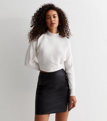 Faux leather mini skirt tall sale