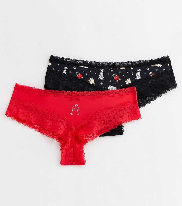 Victoria's Secret Red Christmas Print Multipack Christmas Cheeky Panty