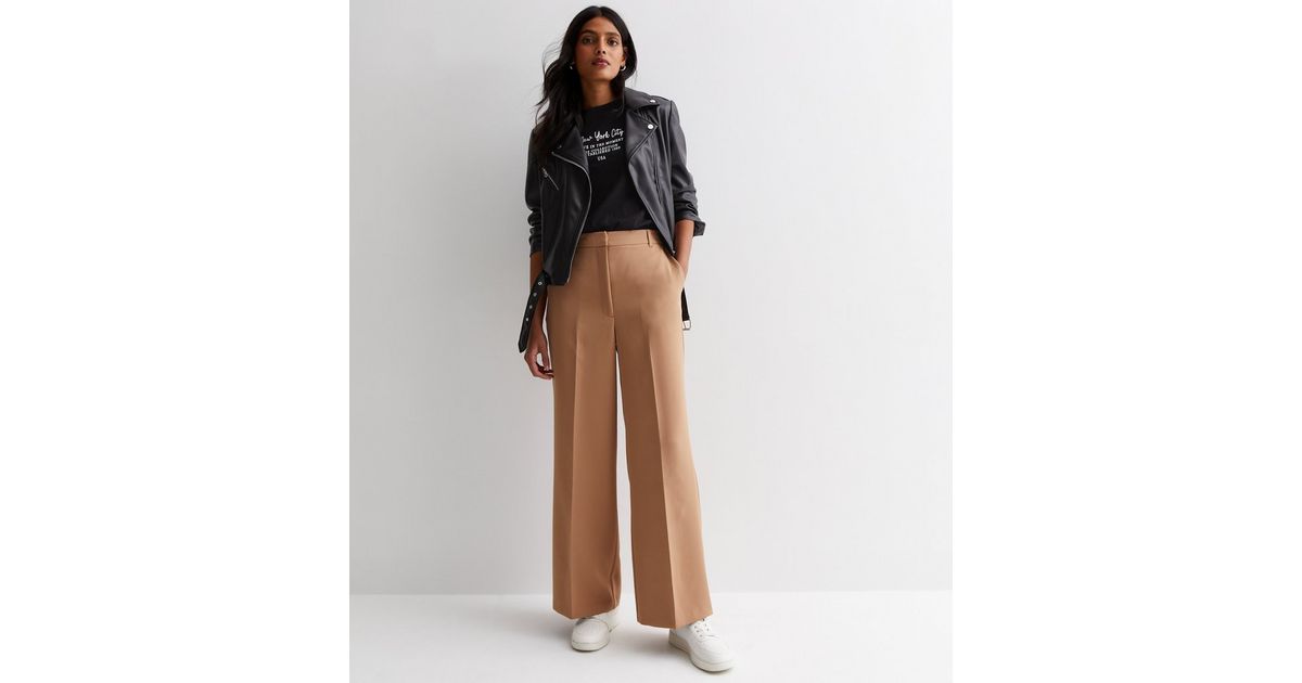 Camel Wide Leg Trousers | New Look
