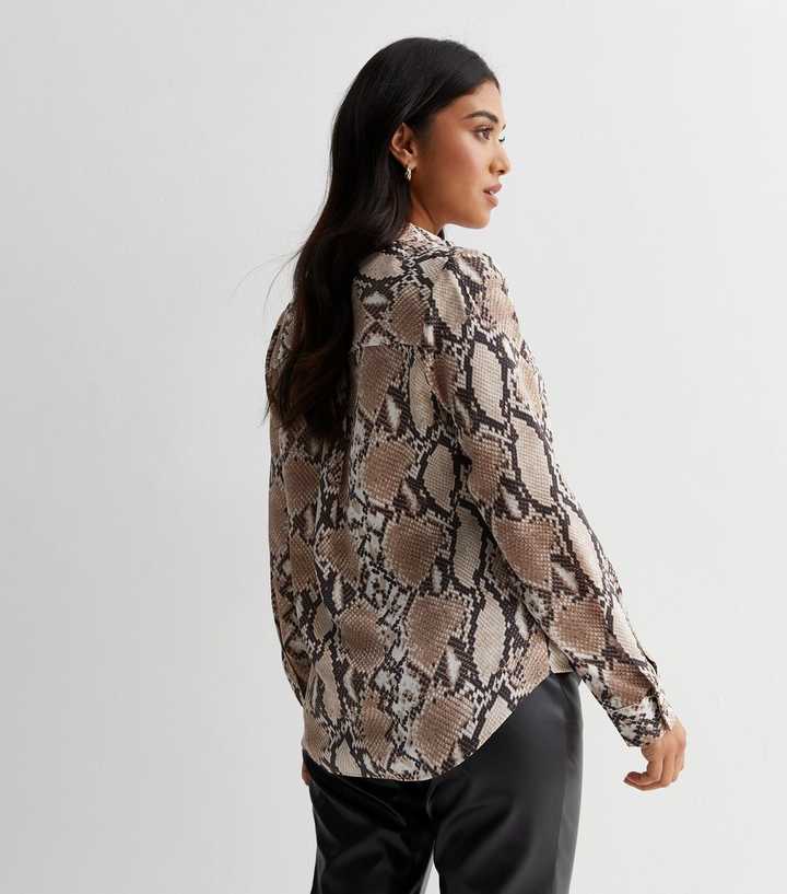 snakeskin blouse new look