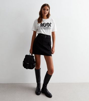 Black utility 2024 mini skirt