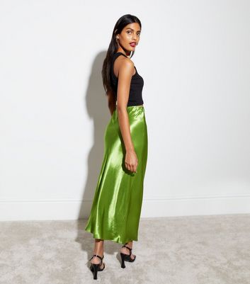 Green shop skirt silk