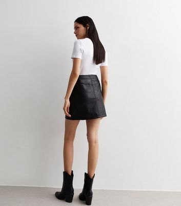 Faux leather clearance skirt zip front