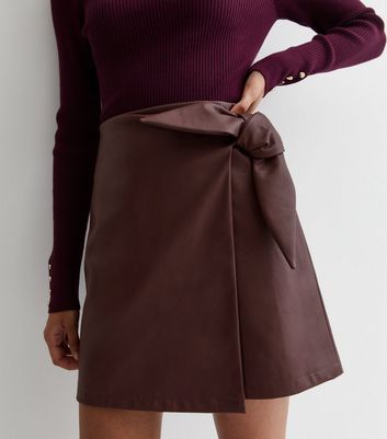 Leather tie up skirt sale