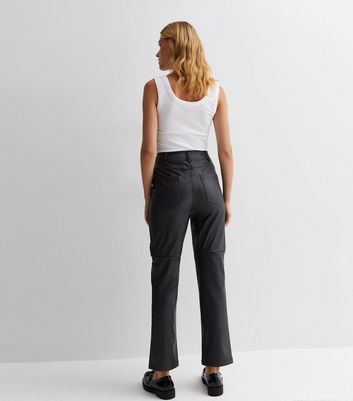 Leather look clearance womens trousers