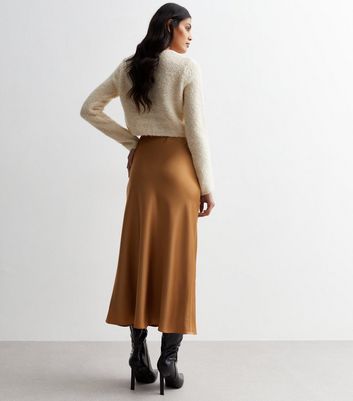 H and m satin midi clearance skirt