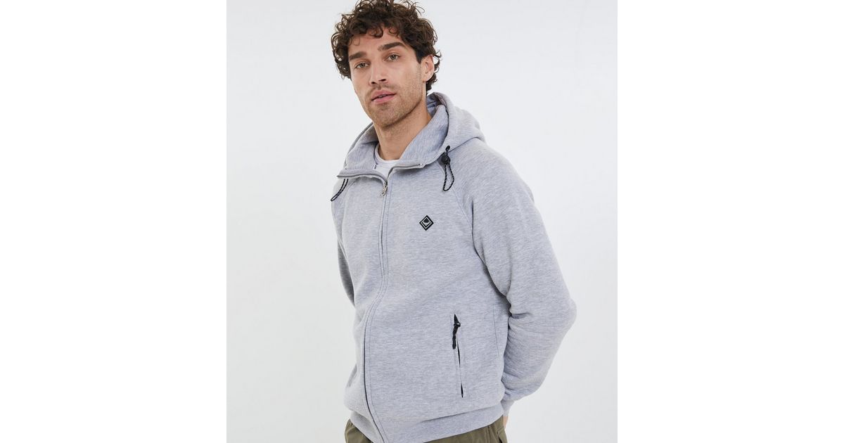 Threadbare Grey Zip Up Hoodie New Look