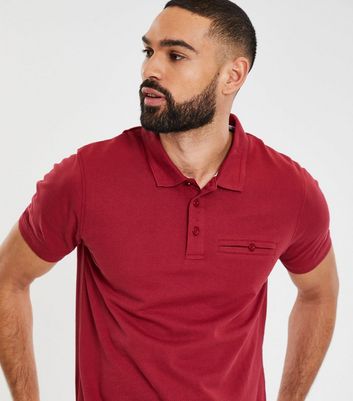 Threadbare Burgundy Pocket Polo Shirt New Look