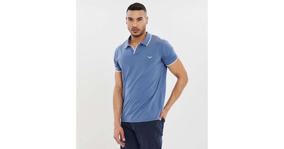 Threadbare Blue Logo Polo Shirt New Look