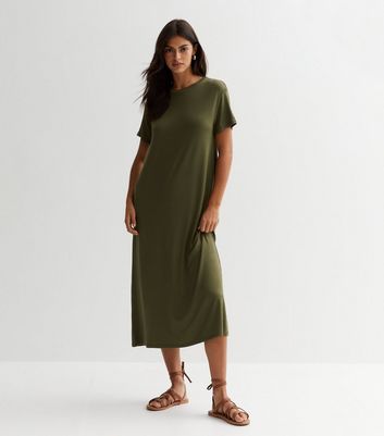 Olive green tee sales shirt dress