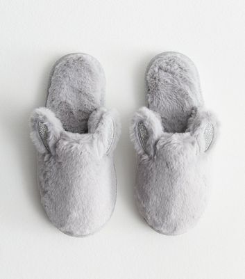 Grey discount bunny slippers