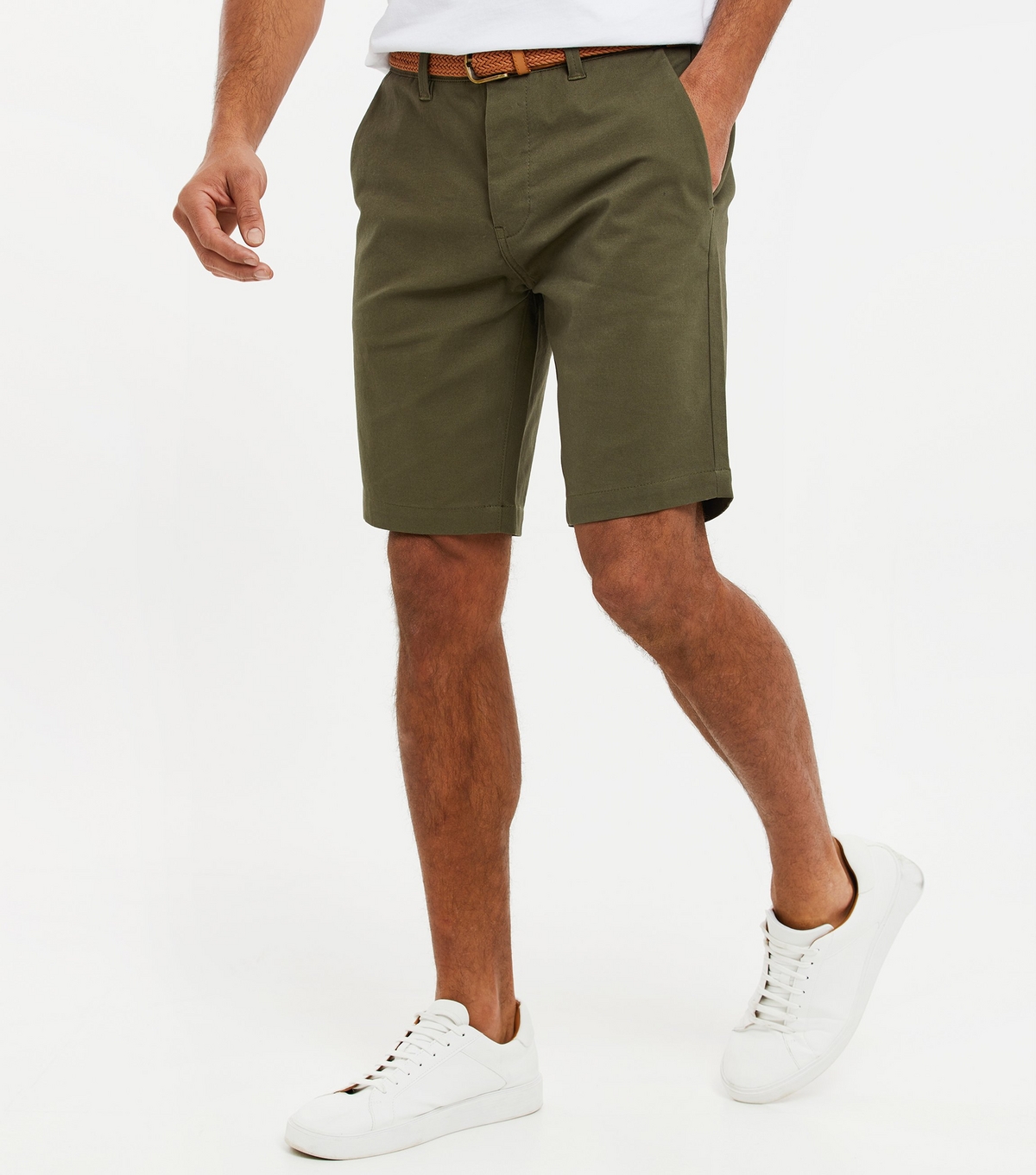 Men's Olive Chino Shorts Threadbare New Look