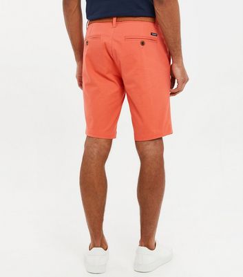 Men's Threadbare Coral Chino Shorts New Look