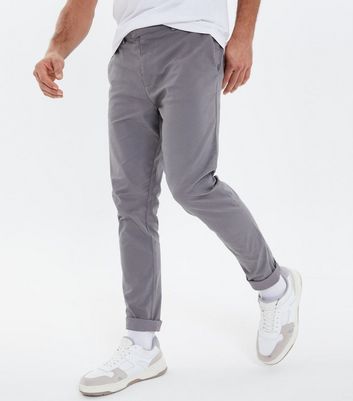 Mens grey cheap chino trousers