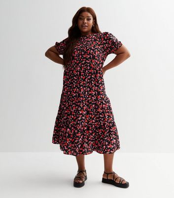 Lipsy heart print cross back midi dress sale