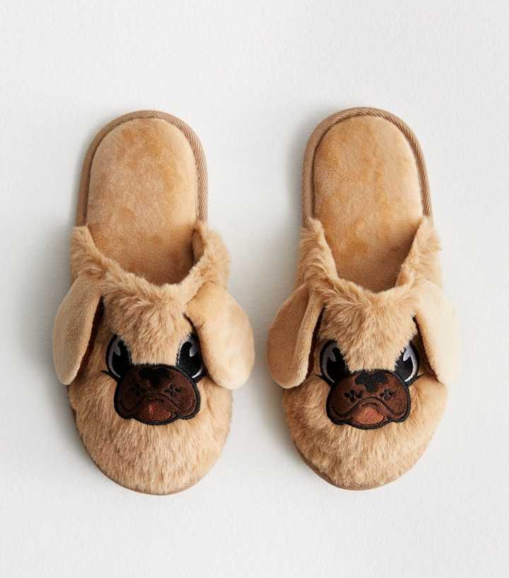 New Look Faux Fur Slip on Mule Slippers