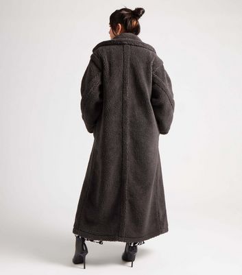 New look 2024 grey teddy coat