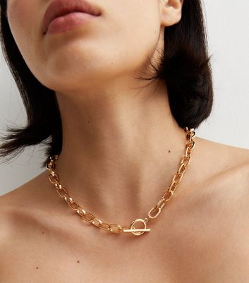 Gold necklace deals t bar