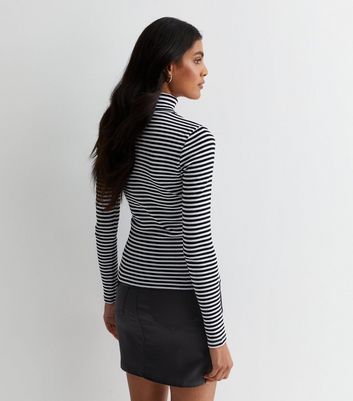 Black and white high neck top best sale