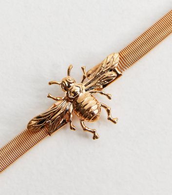 Gold Slinky Bumble Bee Belt New Look