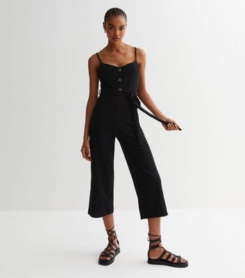 Black jersey cheap culotte jumpsuit