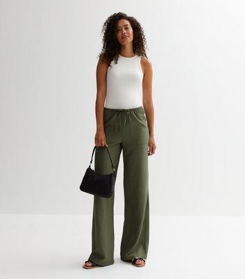 New Look Tall tie waist tapered trousers in black  ASOS