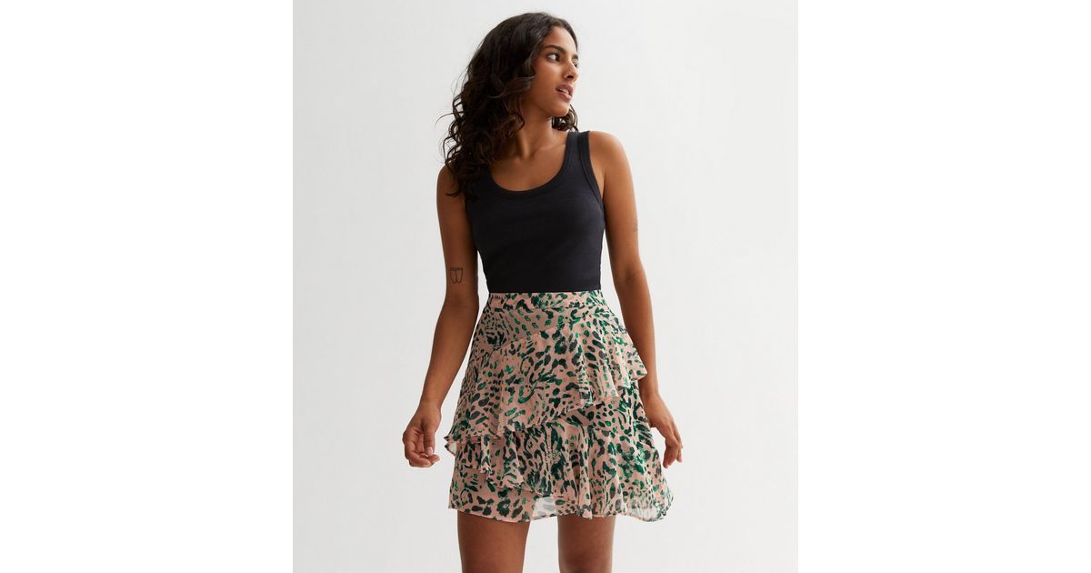 'Sol' Print Ruffle Mini Skirt