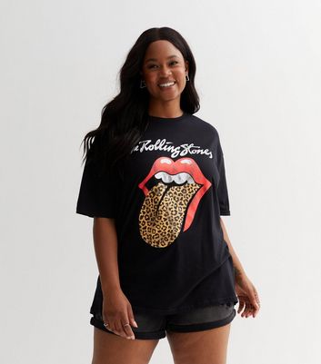 Black rolling stones t shirt on sale