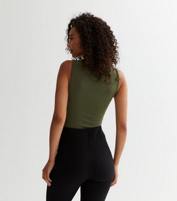 Khaki high 2025 neck top